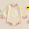 Wholesale 0-18M Baby Girls Daisy Towel Embroidery Long