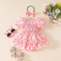 Wholesale 0-18M Baby Girls Easter Bunny Pattern Square