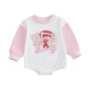 Wholesale 0-18M Baby Letter Embroidery Contrast Long Sl