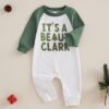 Wholesale 0-18M Baby Letter Print Color Block Long Slee