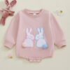 Wholesale 0-18M Baby Rabbit Embroidery Long Sleeve Body