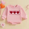 Wholesale 0-18M Baby Round Neck Heart Pattern Embroider