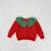 Wholesale 0-18M Baby Strawberry Long Sleeve Knitted Jac