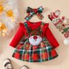 Wholesale 0-18M Christmas Baby Christmas Elk Plaid Body