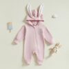 Wholesale 0-18M Infant Bunny Letter Print Diagonal Zip-