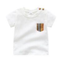 Wholesale 0-24M Cotton Short Sleeve Button Shoulder T-S