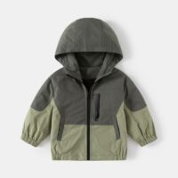 Wholesale 18M-6Y Toddler Boys Colorblock Hoodie Zip-Up