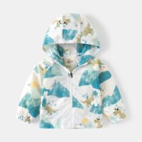 Wholesale 18M-6Y Toddler Boys Dinosaur Print Zipper Hoo