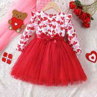 Wholesale 18M-6Y Toddler Girls Love Stitching Mesh Long