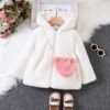 Wholesale 18M-6Y Toddler Girls Plush Hooded Jackets Wit