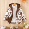 Wholesale 18M-6Y Toddler Girls Plush Hooded Printed Sin