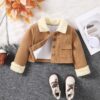 Wholesale 18M-6Y Toddler Girls Solid Color Plush Lapel