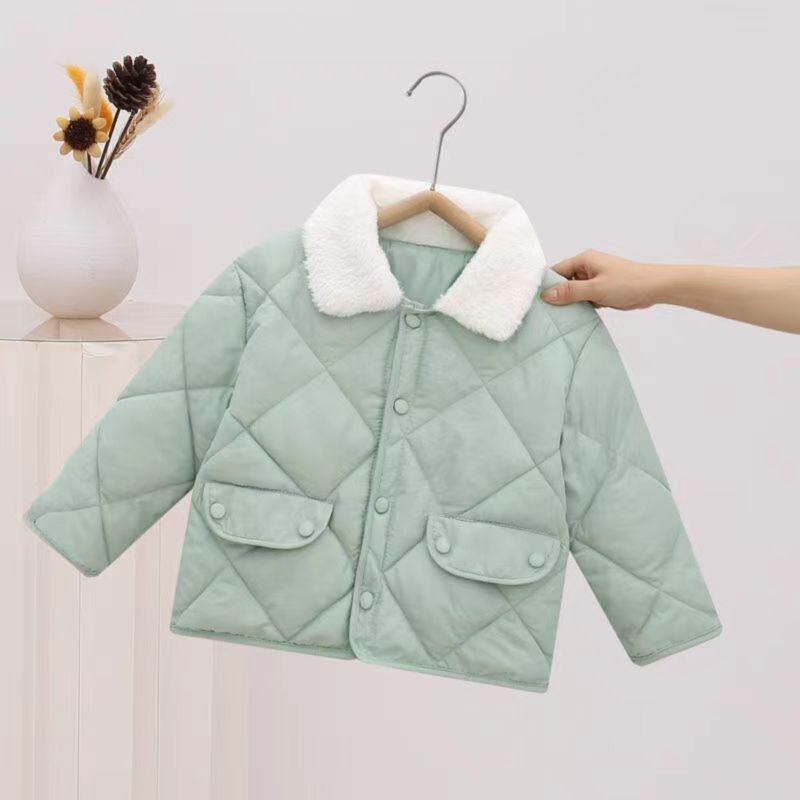 Wholesale 18M-6Y Unisex Rhombus Thickened Warm Fur Coll