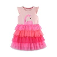 Wholesale 18M-7Y Toddler Girls Cartoon Patch Round Neck