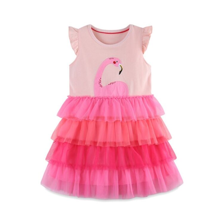 Wholesale 18M-7Y Toddler Girls Cartoon Patch Round Neck
