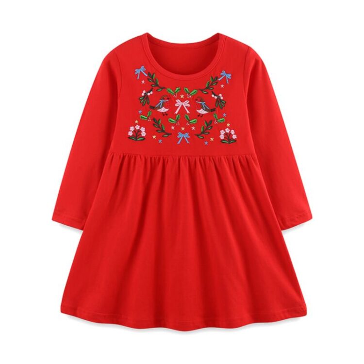 Wholesale 18M-7Y Toddler Girls Embroidered Floral Long