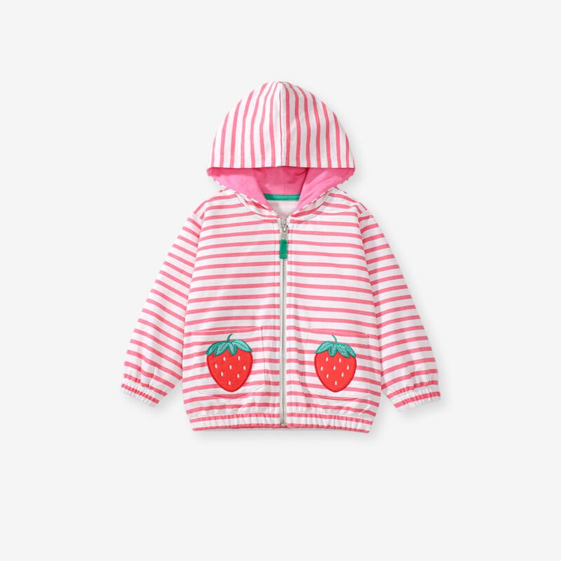 Wholesale 18M-7Y Toddler Girls Strawberries Zipper Hood