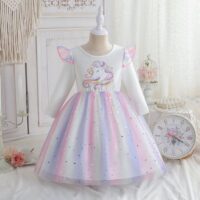Wholesale 18M-7Y Toddler Girls Unicorn Birthday Rainbow