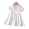 Wholesale 18M-9Y Kids Girls White Lapel Princess Dresse