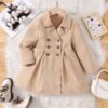 Wholesale 2-6Y Toddler Girls Solid Color Lapel Long Sle