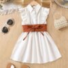 Wholesale 2-6Y Toddler Girls Solid Color Ruffle Sleeve