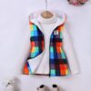 Wholesale 2-7Y Toddler Girls Colourful Plaid Sleeveless