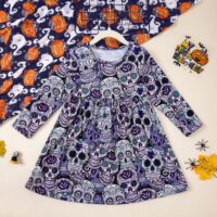 Wholesale 2-7Y Toddler Girls Halloween Partywear Pumpki