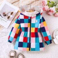 Wholesale 2-7Y Toddler Girls Plaid Hooded Jackets & Coa