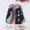 Wholesale 2-7Y Toddler Girls Planet Rainbow Pattern Hoo