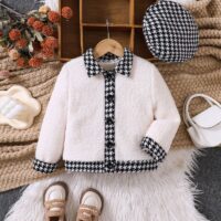 Wholesale 2-7Y Toddler Girls Plush Patchwork Houndstoot
