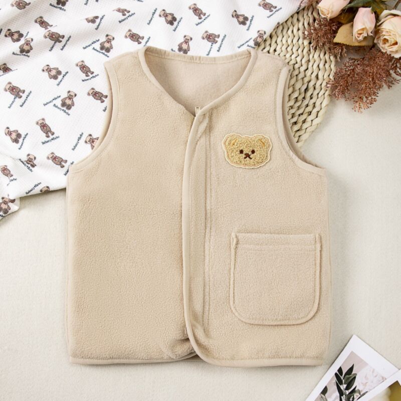 Wholesale 2-7Y Toddler Girls Polar Fleece Cartoon Bear