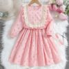 Wholesale 3-10Y Kids Girls Vintage Tassel Long Sleeve D