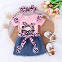 Wholesale 3-18M Baby Girls Animal Leopard Print Short S
