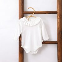 Wholesale 3-18M Baby Girls Baby Lotus Leaf Collar Solid