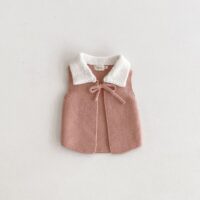 Wholesale 3-18M Baby Girls Knitted Lapel Cardigan Sweat