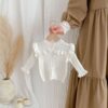 Wholesale 3-18M Baby Girls Ruffled Solid Color Long Sle