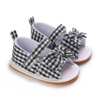 Wholesale 3-18M Baby Sandals Plaid Bow Rubber Sole Non-