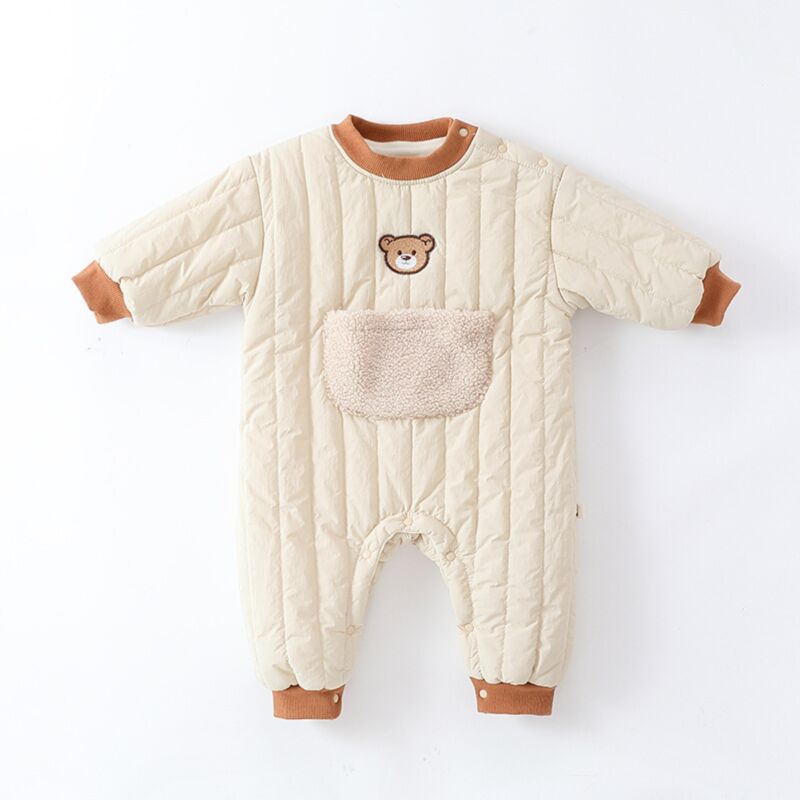 Wholesale 3-18M Baby Warm Embroidered Cotton Jumpsuit W