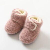 Wholesale 3-18M Plush Solid Color Baby Shoes Wholesale