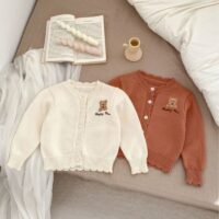 Wholesale 3-24M Baby Cardigan Bear Embroidered Sweater