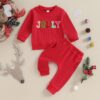 Wholesale 3-24M Baby Christmas Letter Embroidered Sweat
