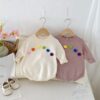 Wholesale 3-24M Baby Colorful Flower Sweater Knit Solid