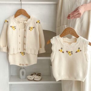 Wholesale 3-24M Baby Cotton Knitted Embroidered Three-P
