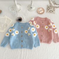 Wholesale 3-24M Baby Daisy Embroidered Cardigan Sweater