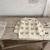 Wholesale 3-24M Baby Embroidered Bear Sweater Cardigan