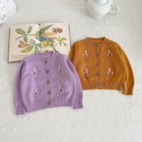 Wholesale 3-24M Baby Floral Embroidered Cardigan Sweate