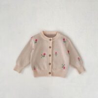 Wholesale 3-24M Baby Floral Jacquard Knit Cardigan Swea