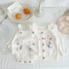 Wholesale 3-24M Baby Flower Long Sleeve Knitted Suspend