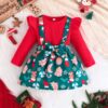 Wholesale 3-24M Baby Girls Christmas Printed Suspender