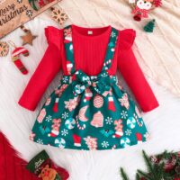 Wholesale 3-24M Baby Girls Christmas Printed Suspender